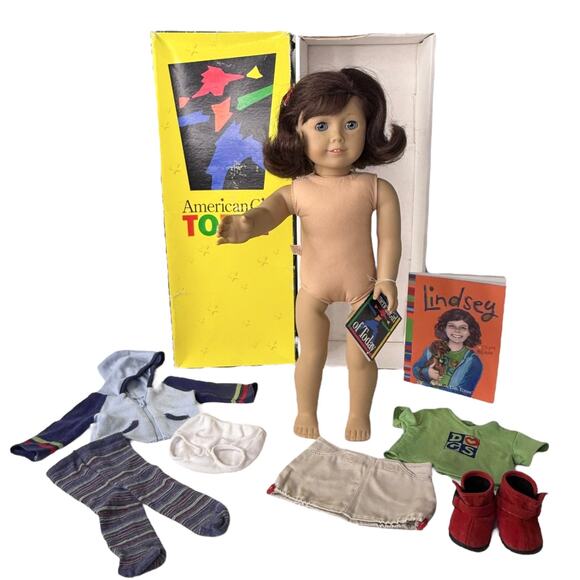 American Girl Of Year Lindsey Doll Pleasant Company Meet Outfit Barrette Box - Picture 2 of 13